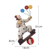 Figurines de clown en résine, statue décorative vintage de cirque, figurine de clown pour la maison ou le bureau