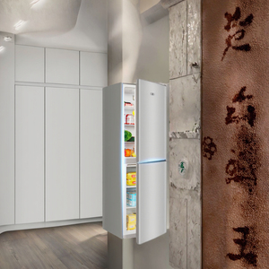 Réfrigérateur-congélateur double porte intelligent en acier inoxydable 228L avec congélateur bas pour foyers et hôtels - Product Image 2