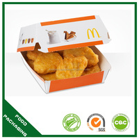 Cajas de embalaje de comida rápida impresas personalizadas Caja de pollo frito desechable para llevar