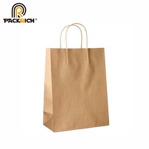 Restaurant Flat <strong>Handle</strong> Small Quantity <strong>Plain</strong> Gift Giant Vendor Cheapest Buyer Brown Kraft Paper <strong>Bag</strong> With Logo - Product Image 4