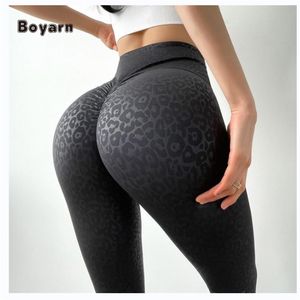Boyarn Leggings de sport pour femmes imprimé léopard Fitness pantalon séchage rapide respirant taille haute hanche levage Jogging Leggings - Product Image 2