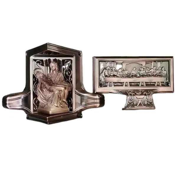 C030 Funeral coffin accessores pieta corner per cofanetto e ataudes in metallo