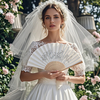 Éventail pliant en bambou personnalisé avec logo imprimé, 21 cm, vente en gros, pour mariage