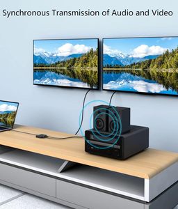 SYONG 4K 1 in 2 Out <strong>HDMI</strong> <strong>Splitter</strong> for Audio Video Multi-Screen for Dual Monitors/Displays Compatible with Laptop TV Box, HDMI1.4 - Product Image 3