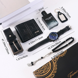 Set Regalo Premium da <span class=keywords><strong>Uomo</strong></span> per Affari: Orologio, Portachiavi, <span class=keywords><strong>Portafoglio</strong></span>, Profumo e <span class=keywords><strong>Cintura</strong></span> di Lusso per Capodanno, Natale, Festa del Papà e Ringraziamento - Product Image 5