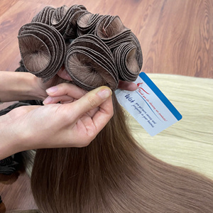 100% vague naturelle de la plus haute qualité attachée à la main style de trame extensions de cheveux humains vierges vietnamiens bruts prix de gros - Product Image 2