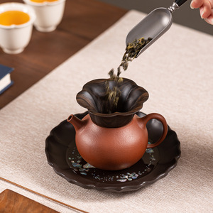 Ebony Petal Shaped <b>Tea</b> <b>Set</b> Irregular Form For Kung Fu <b>Tea</b> Ceremony Accessories Afternoon <b>Tea</b> Use - Product Image 2