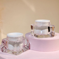 Haute qualité 15g carré Transparent Double couche vide crème pour le visage bouteilles crème pour le visage boîte emballage conteneur personnalisé