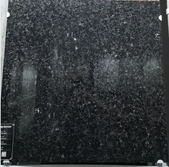 Foshan 800x800mm 36 "x 36'' sırlı parlak kaplama nano porcelanato karo siyah granit cilalı porselen ve seramik zemin kaplama
