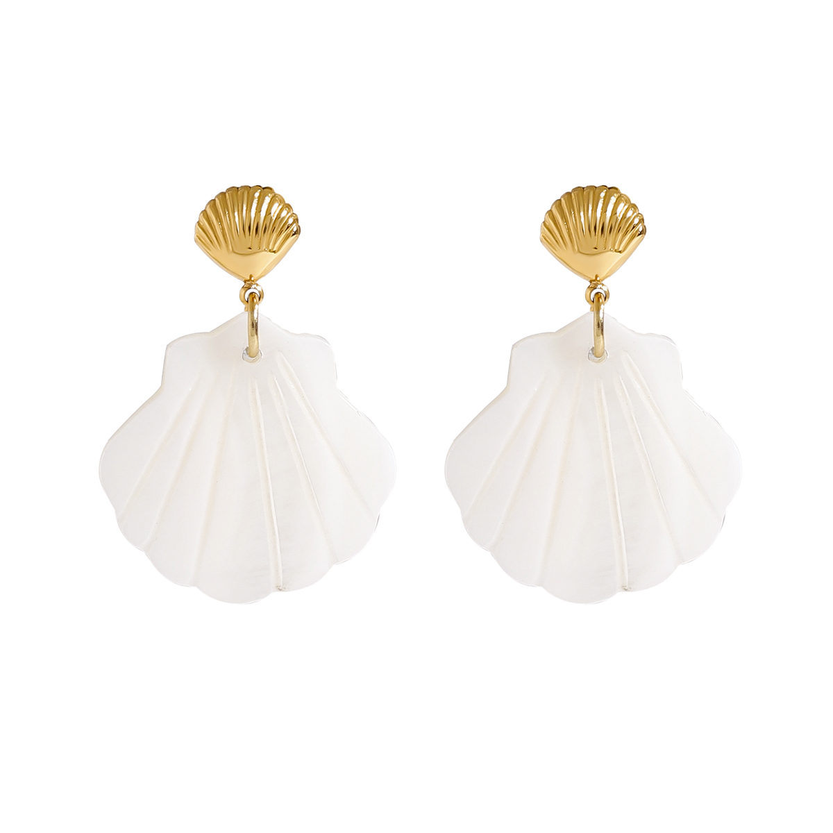 White Shell Beach Earrings