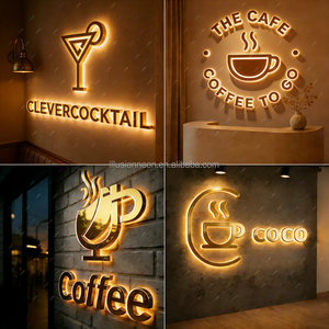 Enseigne 3D à haute luminosité, enseigne en métal vintage, enseigne en lettres en acier inoxydable, enseigne personnalisée avec logo, enseigne lumineuse pour agence immobilière - Product Image 3