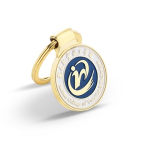 Hot Selling Simple Design Standard <b>Keychain</b> <b>Personalized</b> Epoxy Sticker Gold Metal <b>Keychain</b> - Product Image 1