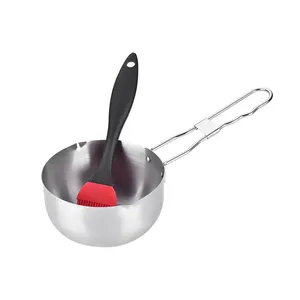 थोक डेरा डाले हुए है Cookware स्टेनलेस स्टील खाना पकाने के बर्तन सेट के साथ सिलिकॉन ब्रश