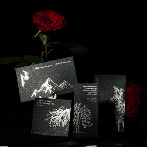 20 feuilles par paquet de papier design Poésie cachée dans <span class=keywords><strong>la</strong></span> <span class=keywords><strong>nuit</strong></span> Série Papier design vintage estampillé feuille sombre - Product Image 2
