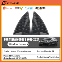 Aérations latérales sophistiquées pour Tesla Model 3 2018-2024, aspect fibre de carbone ABS, garniture de ventilation, kit carrosserie amélioré