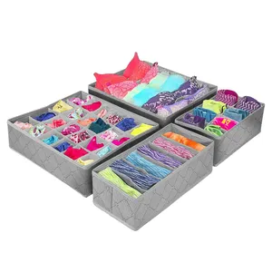 Household Items 4 Piece Folding Non-woven Fabric Household Multifunction Storage Box