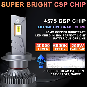 Đèn pha ô tô <span class=keywords><strong>LED</strong></span> Car-Rifine 200W 40000LM X8 điều khiển từ xa, đèn flash tự động, ba màu nhiệt độ, H11 9005 9006 H7 H4 <span class=keywords><strong>LED</strong></span> - Product Image 4