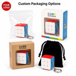 Custom Logo 3x3 <b>Mini</b> Magic Cube Keychain Speed Puzzle Toy <b>Keyring</b> for Promotional Gift Education Stress Relief Small Toy - Product Image 5