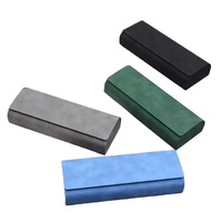 Nouveauté - Étui rigide pour lunettes en cuir, couleur unie, boîte de rangement portable pour lunettes, pour un usage quotidien, vente en gros d'étuis pour lunettes de lecture