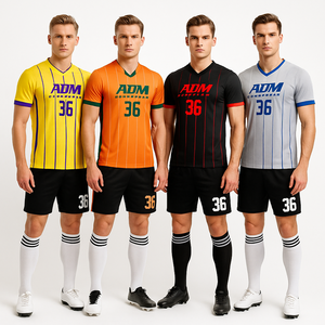 Camiseta de Fútbol de Poliéster Transpirable de Calidad Guangdong 2025, Uniformes de Fútbol para Adultos, Conjunto Masculino con Nombre de Equipo Personalizado - Product Image 1