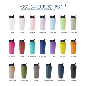 Botol Pengocok Protein Baja Tahan Karat dengan Pegangan Cangkir Pengocok Logam Ringan Botol Air Olahraga Luar Ruangan Kebugaran Gym - Product Image 3