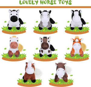 Jouets de simulation de <span class=keywords><strong>poney</strong></span> mignons animaux de dessin animé petits chevaux bruns jouets en peluche doux porte-clés pendentifs - Product Image 2