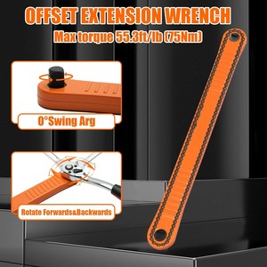 <span class=keywords><strong>Clé</strong></span> d'extension déportée – Outil à douille compatible impact 3/8 po – <span class=keywords><strong>Clé</strong></span> d'extension <span class=keywords><strong>universelle</strong></span> pour espaces restreints - Product Image 3
