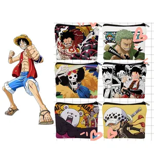 23 Style 1 Piece Luffy Zoro Sanji Boa Chopper Nami Law Student Single Layer Storage Bag Anime Hasp Coin Purse
