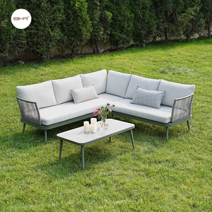 Ensemble de canapés de jardin BHR Ensemble de meubles en aluminium pour jardins et terrasses Mobilier d'extérieur moderne en aluminium Meubles de patio d'extérieur - Product Image 3