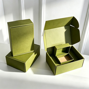 Luxury Sage Green Tuck Front <b>Box</b> Custom Logo Printed Nested Jewelry Packaging to Save Shipping Cost Corrugated Mailer - Product Image 1