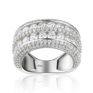Anello a Doppio Strato con Zirconi Incastonati, Gioiello da Dito di Lusso alla Moda per Donna, Regalo per Feste - Product Image 3