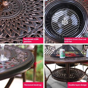 Mesa y Sillas de Aluminio Fundido para Exteriores, Jardín, Patio, Balcón, Terraza, Muebles de Estilo Europeo - Product Image 3