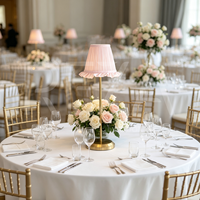 Lampe de table portable de luxe pour mariage, abat-jour fait main, sans fil, avec télécommande, minuterie et ampoule rechargeable, idéale pour les banquets