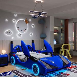 2025 Sports <b>Car</b> Kids <b>Bed</b> Solid Wood Guardrails & Storage Single <b>Bed</b> <b>for</b> <b>Boys</b> Youth Cool Design Home Use - Product Image 5