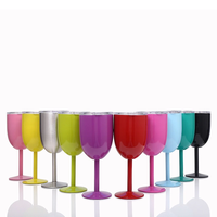 Gobelet en métal personnalisé à Double paroi à tige, gobelet à vin, verres à vin en acier inoxydable, isolé sous vide, gobelet à vin