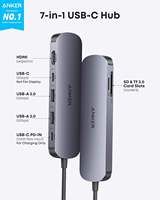 Hub USB C Anker 7 en 1 Adaptateur USB multi-ports pour ordinateurs portables Station d'accueil 4K60Hz USB C vers HDMI Splitter 85W Max Power Delivery