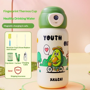 Thermos intelligent portable pour enfants en acier inoxydable avec déverrouillage par empreinte digitale et motif animal de dessin animé 2026 - Product Image 4