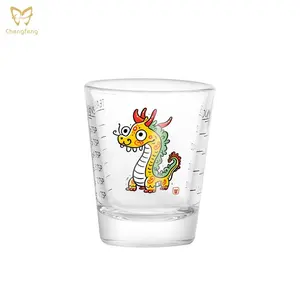 Customized Logo Shot Glasses for Vodka 2oz 1.5oz clear mini vodka glass shot