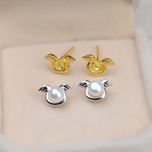 Juego de Pendientes de Plata de Ley S925 Wenchi, Accesorios de Joyería DIY, Pendientes Cuadrados para Mujer, Personalizados, Diseño Moderno 1387 - Product Image 1