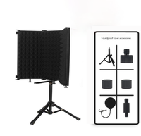 BHA M3/M5 3 portes/5 portes – Écran d'isolation pour microphone avec trépied et filtre anti-vent pour enregistrement en studio, podcast et diffusion