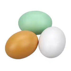 Wooden Colorful Eggs Natural Wood Simulation Eggs Easter Wooden Eggs