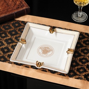 Cendrier à cigares en céramique carré de luxe moderne avec logo personnalisé pour une utilisation d'hôtel Grand design de personnalité 19,5x19,5x3,7 cm - Product Image 3