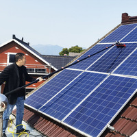 Cepillo de Limpieza Solar Manual con Raspador, Barra Telescópica de Aleación de Aluminio de 3.6m para Paneles Solares, Ventanas y Vidrios, Limpieza en Seco y con Agua
