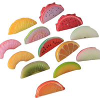 Groothandel Realistische Hars Fruitplakjes Platte Achterkant Cabochon Kawaii Miniatuur Watermeloen Kiwi Sinaasappel voor DIY knutselbenodigdheden