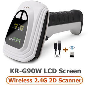 Lector de código QR blanco de supermercado KEFAR 2,4G inalámbrico para Escáner de código de barras de diente azul con interfaz <span class=keywords><strong>USB</strong></span> de base de carga en Stock - Product Image 4