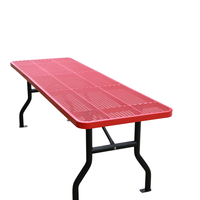 Table de pique-nique moderne en acier pour l'extérieur, idéale pour les restaurants, les parcs et les camping-cars – Table à manger haute en métal pour usage commercial