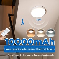 Plafonnier LED rechargeable à détecteur de mouvement, sans fil, rond, à induction, pour placard, garde-manger, couloir, salle de bain