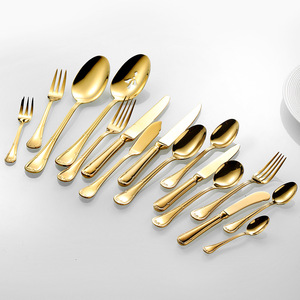 Juego de Cubiertos de Acero Inoxidable 18/10 de Alta Gama, Cubiertos de Acero Inoxidable de Grado Alimenticio, Pulido Espejo, Cubiertos Dorados para Boda - Product Image 3