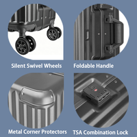 Valise rigide ABS+PC 20/24/28 pouces avec cadre en aluminium, roulettes et double serrure TSA 360° °   Roues silencieuses pour spinner, en vrac, personnalisables