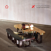 Table Basse Moderne en Bois, Style Minimaliste Italien, Design Épuré, Personnalisable, Idéale pour Villa, Gain de Place, Luxe Léger